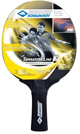 Donic -Schildkröt Tischtennis Schläger Sensation 500 Asg Anti Shock Grip, Schwarz, One Size, 714402 (714402_Schwarz_One Size)