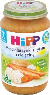 HiPP Młode jarzynki z ryżem i cielęciną Bio 220g