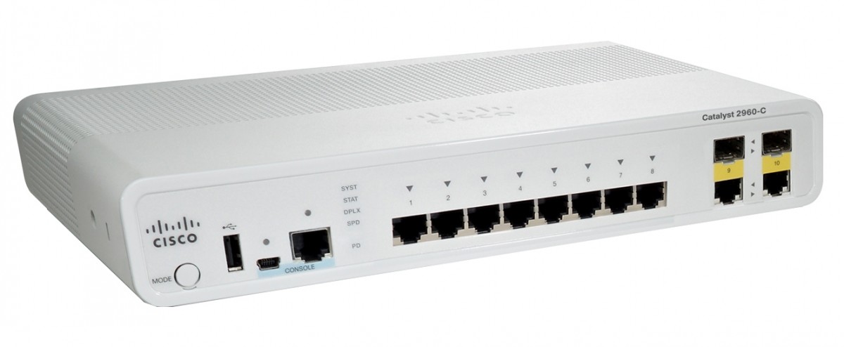 Cisco Catalyst 2960C Switch 8 FE, 2 x Dual Uplink, Lan Base (WS-C2960C-8TC-L)