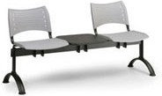 B2B Partner Plastikowe ławki VISIO, 2 siedzenia + stołek, czarne nogi 150474