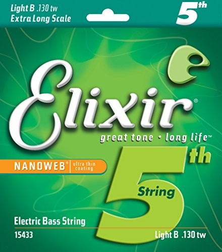 Elixir 15433 Electric Bass String nanoweb Coating .130 Extra Long Scale Tape Wound E15433