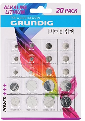 Grundig baterie guzikowe do 20 sztuki, biały/srebrny, 85572 85572