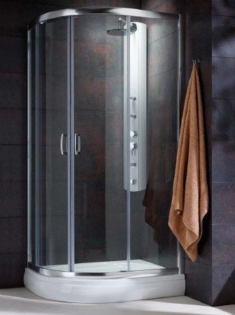 Radaway Premium Plus E 90x80 szkło brązowe + brodzik Siros E Compact prawy + syfon 30492-01-08N/SBE9817-1R