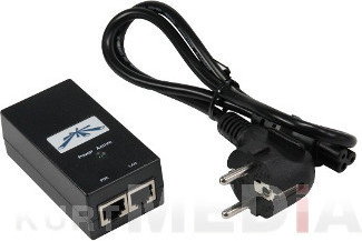 Ubiquiti PoE-24 Passive PoE Adapter EU, 24V 0.5A, grounding/ESD protection, 12W