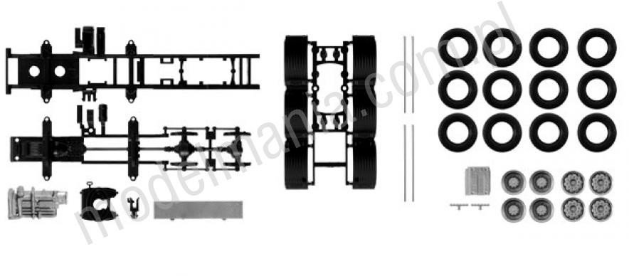 Herpa Podwozie do ciągnika Volvo 4-oś. / 2kpl. 084352