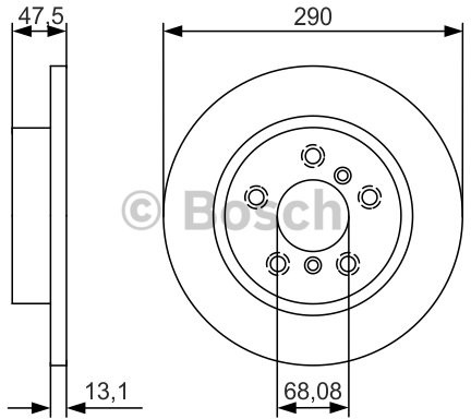 BOSCH Tarcza hamulcowa tylna, 0 986 479 D17  0986479D17