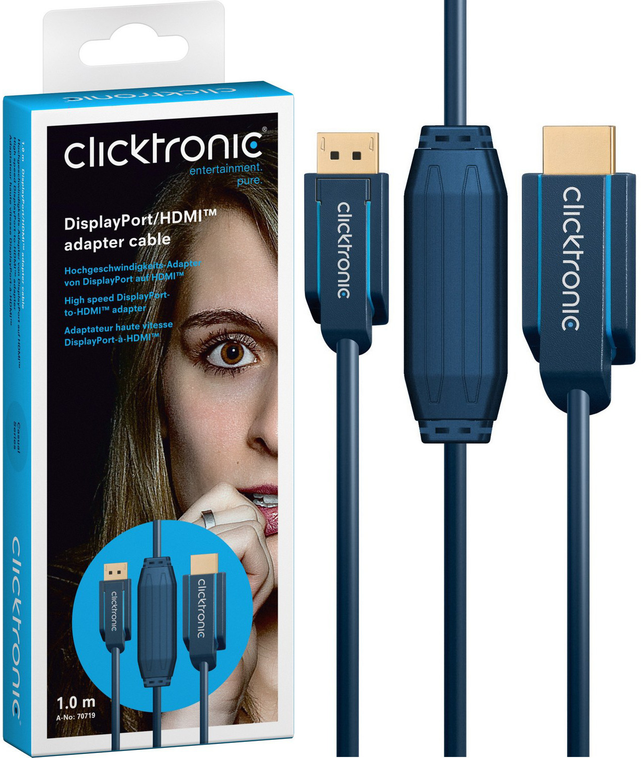 ClickTronic Kabel Display Port DP - HDMI 5m