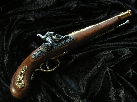 Denix CZARNOPROCHOWY OZDOBNY PISTOLET KAPISZONOWY FRANCUSKI 1872r.