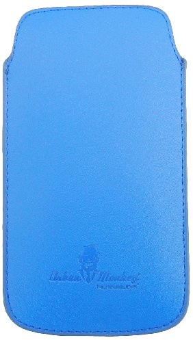 Urban Monkey pokrowiec na telefon komórkowy z PullTab i przyjemna w dotyku tapicerka na smartfona do 4  4,3 cala niebieski