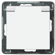 Ospel Gniazdo bryzgoszczelne z uziemieniem IP44 biały klapka biała GPH-1RZ/m/00/