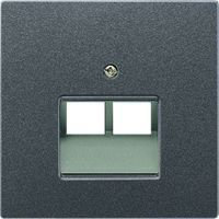 Jung Pytka centralna RJ11/RJ45, 2-krotna - LS Metal Finish Anthracite