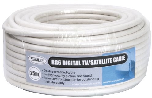 Philex RG6 do anteny satelitarnej, 25 m, biały 27600FW25