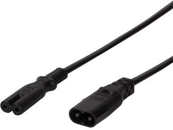 Logilink Kabel zasilający Przedłużacz kabla zasilającego CP129 IEC C8 C7 czarny 2m CP129