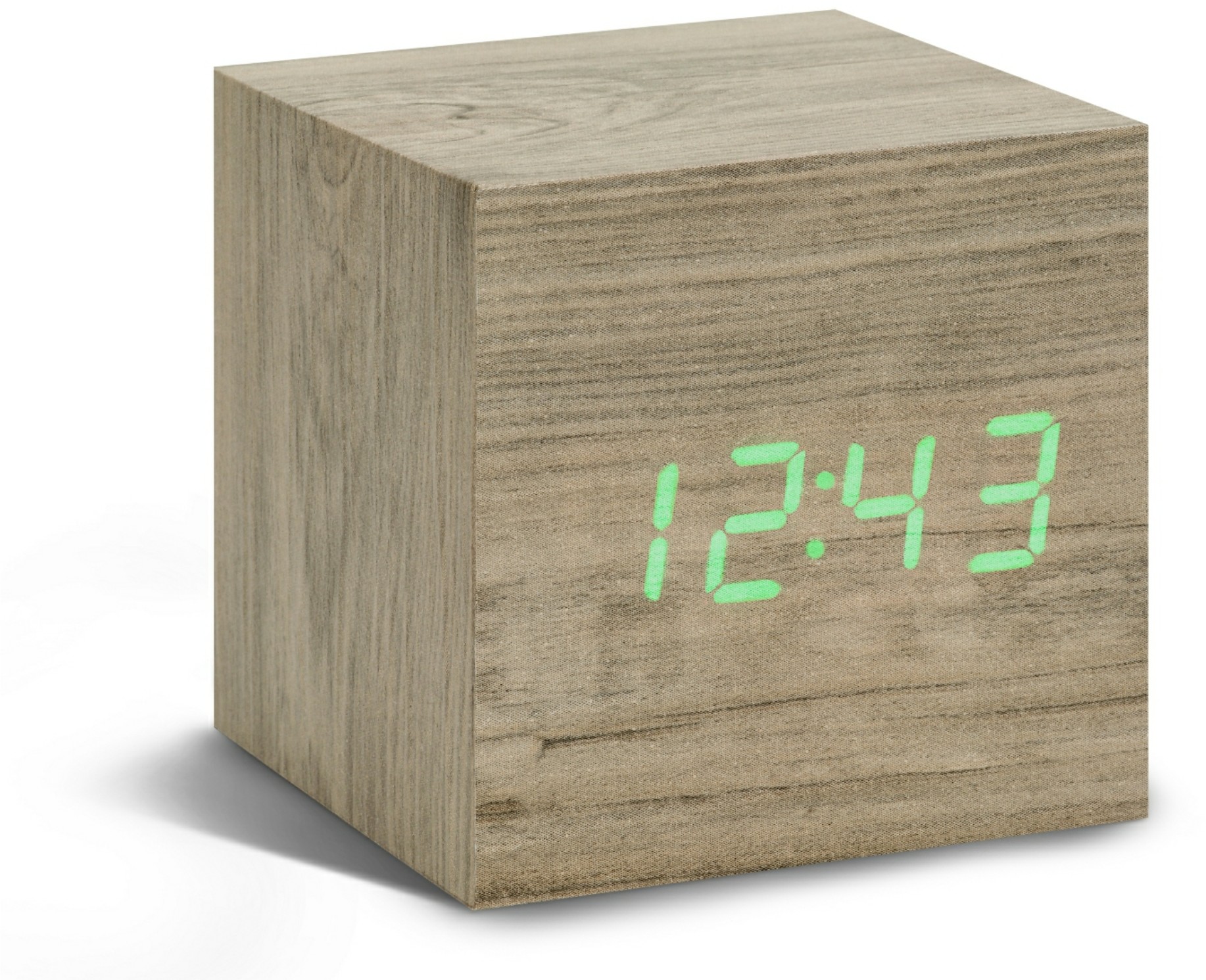 Gingko Zegar stołowy, budzik Cube Ash Click Clock GK08G12