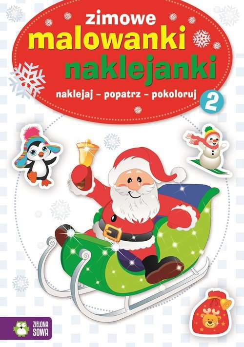 Zielona Sowa Zimowe malowanki naklejanki 2