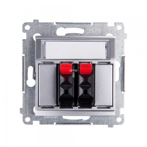 Kontakt Simon Simon 54 Gniazdo głośnikowe podwójne srebrny mat DGL32.01/43 WMDG-02000x-043 0001-00000-51063 [4351595]