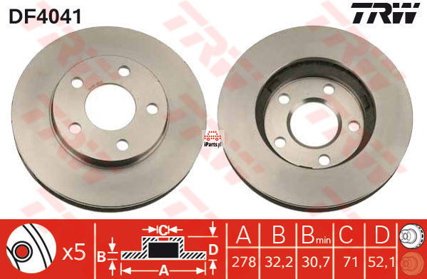 TRW Tarcza hamulcowa DF4041