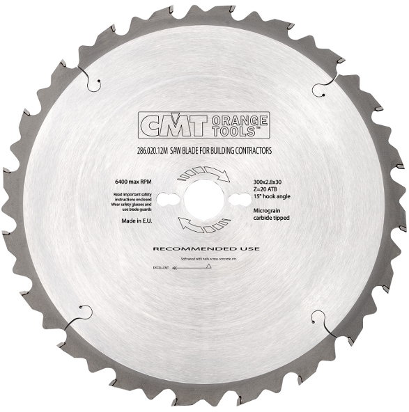 CMT Piła tarczowa 300x30x2,8 20 zębów model 286 Orange Tools 286.020.12M