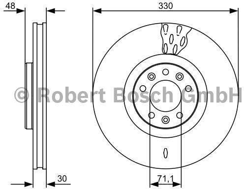 BOSCH TARCZA HAMULCOWA 330X30 V 5-OTW CITROEN C5 2008 C6 2006 BD1379 SZT 0 986 4