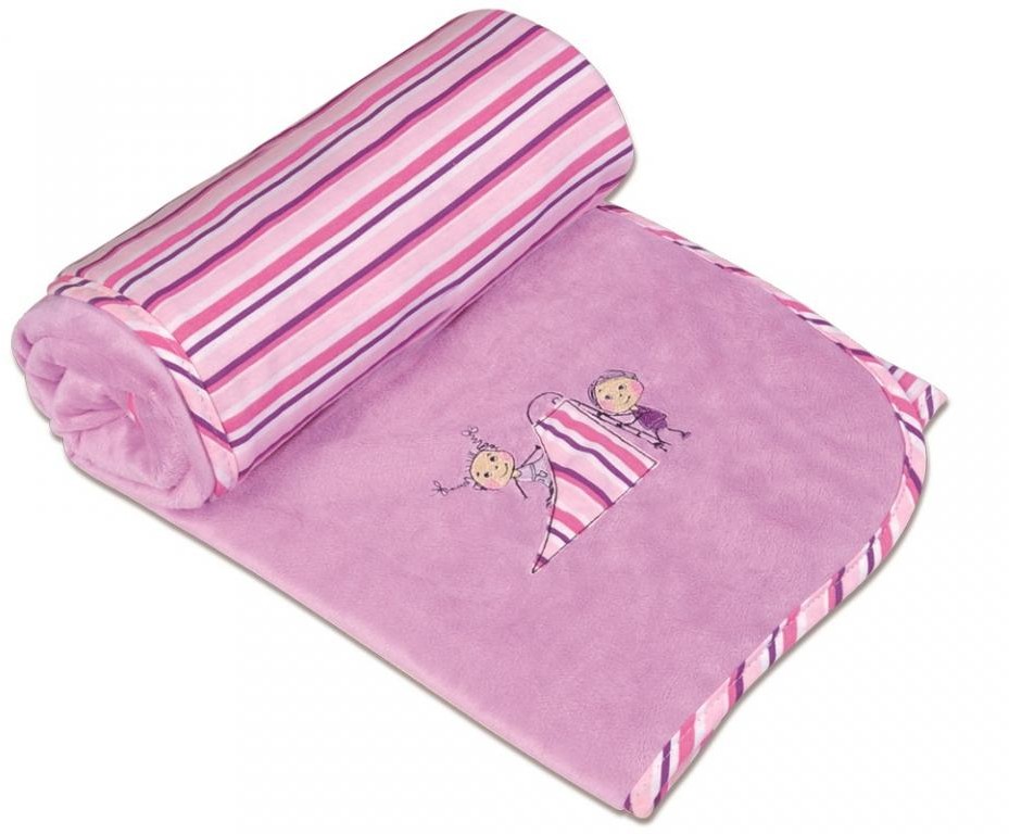 BabyMatex Babymatex Kocyk Dziecięcy Love Fioletowy 70X100