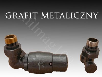 Mera Term Zestaw zaworów grzejnikowych termostatycznych MASTER lewy GRAFIT METAL