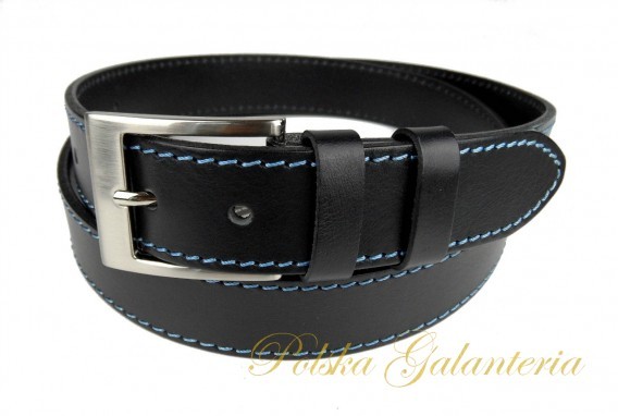 Pas-Max Męski Skórzany (PL) Skóra Licowa EXTRA 40 mm czarny