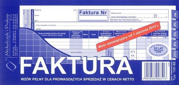 MICHALCZYK&Prokop Druk M FAKTURA 1/3 A4 PEŁNA 105-8e