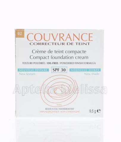 Avene COUVRANCE Podkład beztłuszczowy w kompakcie 02 naturalny beż 10 g + Próbka Antirougeurs Maseczka 5 ml GRATIS ! 7030039