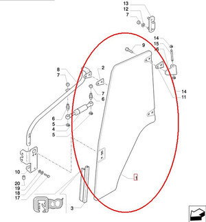 CNH SZYBA DRZWI PRAWA 87302768