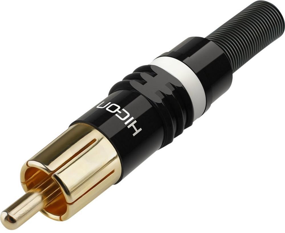 Hicon Złącze Cinch HI-CM03-NTL Złącze męskie proste Ilość PIN 2 czarny biały 1 szt