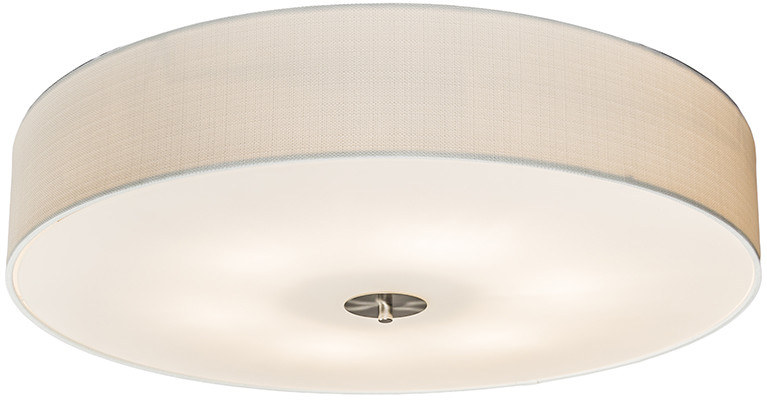 QAZQA Wiejska lampa sufitowa biała 70 cm - Juta Drum