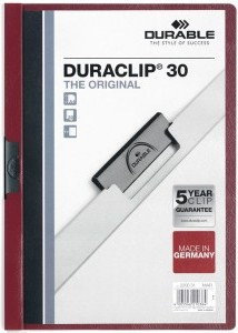 Duraclip DURABLE Skoroszyt zaciskowy 30 ciemny czerwony DU001-03