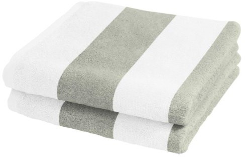 fleuresse ręcznik frotte w pasy, materiał zapobiegający powstawaniu zagnieceń, 50 x 100 cm, szary (steingrau), 2 sztuki