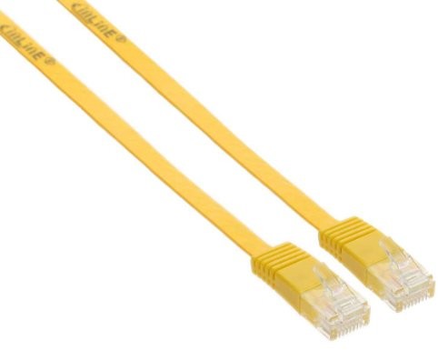 InLine 71603y płaski przewód krosowy (U/UTP, RJ-45, 3 m) Żółty 4043718157211