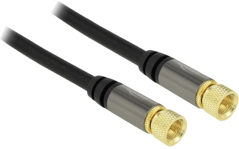 Delock Kabel Anteny SAT 88919 [1x złącze męskie F 1x złącze męskie F] 85 dB 2 m pozłacane styki czarny