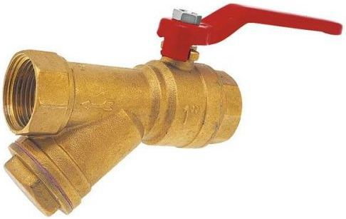 Ferro Zawór kulowy wodny z filtrem skośnym 1