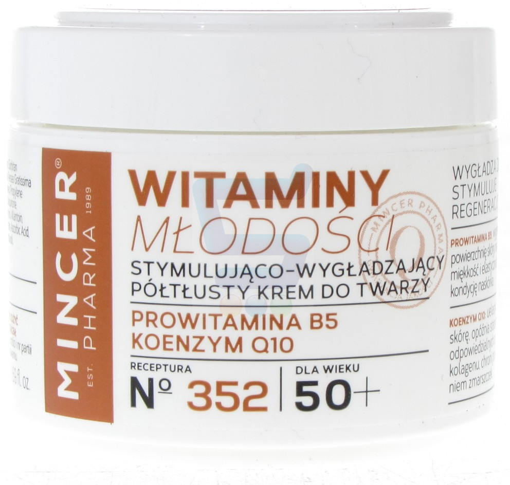 Mincer Pharma  Witaminy Młodości 50+ Stymulująco - wygładzający półtłusty krem do twarzy 50 ml