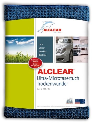 ALCLEAR 820002 ściereczki do czyszczenia szyb samochodowych, wymiary 60 x 45 cm i 60 x 40 cm, 60 x 40 cm, granatowy