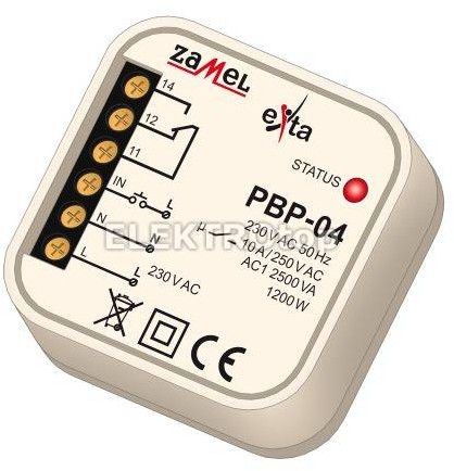 Zamel PRZEKAŹNIK BISTABILNY UNIWERSALNY DOPUSZKOWY 230 V AC, 10A TYP: PBP-04