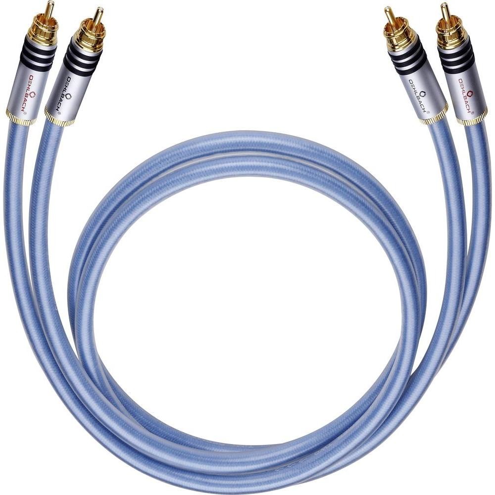 Oehlbach Kabel audio Cinch 13200 [2x Złącze męskie cinch 2x Złącze męskie cinch] 0.50 m niebieski