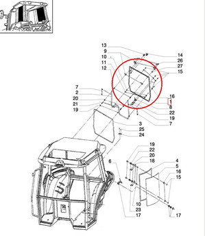 CNH SZYBA TYLNA 5089562