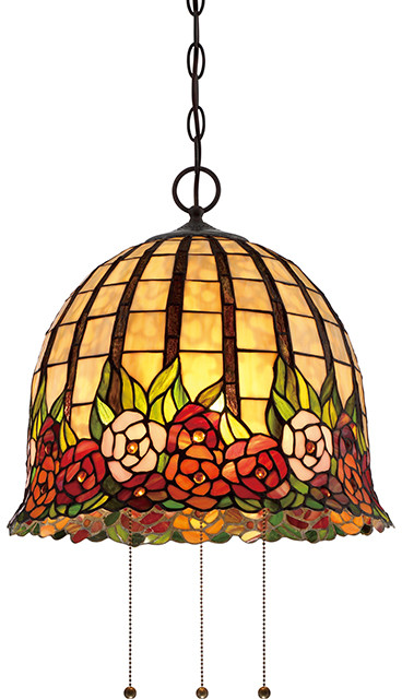 Elstead Lighting Lampa wisząca witrażowa QZ/ROSECLIFFE/P Lighting