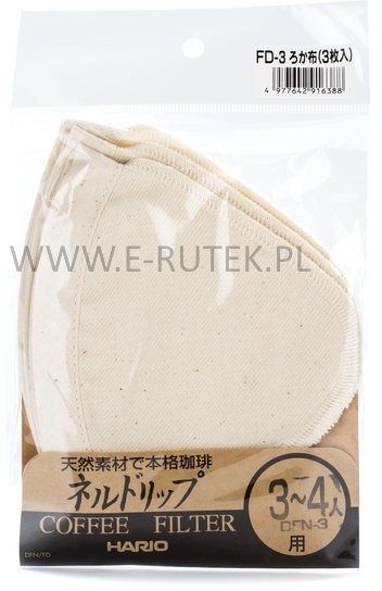 Hario Filtr materiałowy do Woodneck Drip Pot 3 Cup FD-3