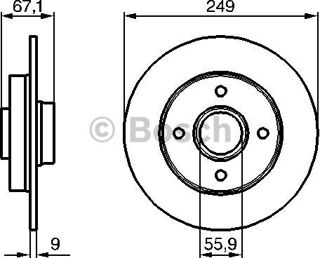 BOSCH Tarcza hamulcowa tylna, 0 986 479 219  0986479219