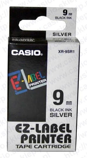 Casio oryginalny taśma do drukarek etykiet, , XR-9SR1, czarny druk/srebrny