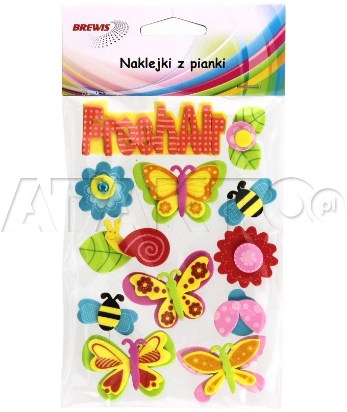 Brewis Nalepka pianka Kwiatki/Motyle PVC101 (12) VB8337