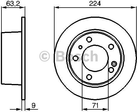 BOSCH Tarcza hamulcowa tylna, 0 986 478 141  0986478141