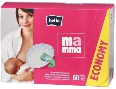Bella WKŁADKI LAKTACYJNE MAMMA Z PRZYLEPCEM 60 sztuk