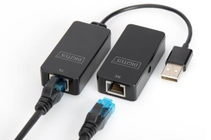 Digitus Przedłużacz/Extender USB 2.0 po skrętce Cat.5e/6 UTP, do 50m DA-70141