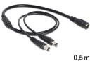 Delock Kabel 1 x DC 5.5 mm x 2.1 mm żeński - 2x DC 5.5 x 2.1 mm męski 83286